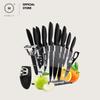 17pc Stainless Steel Knife Set with Block, Anti-rusting Sharp Serrated Steak Knives with Acrylic Stand