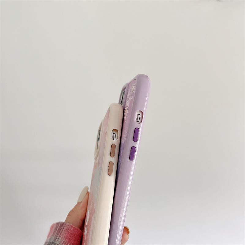 Kožený vzor Moskado Colorful Rosy Clouds Pouzdro na telefon pro iPhone 14 12 11 13 Pro Max 14 Plus Xr Xs Max Květinový měkký Tpu Cover