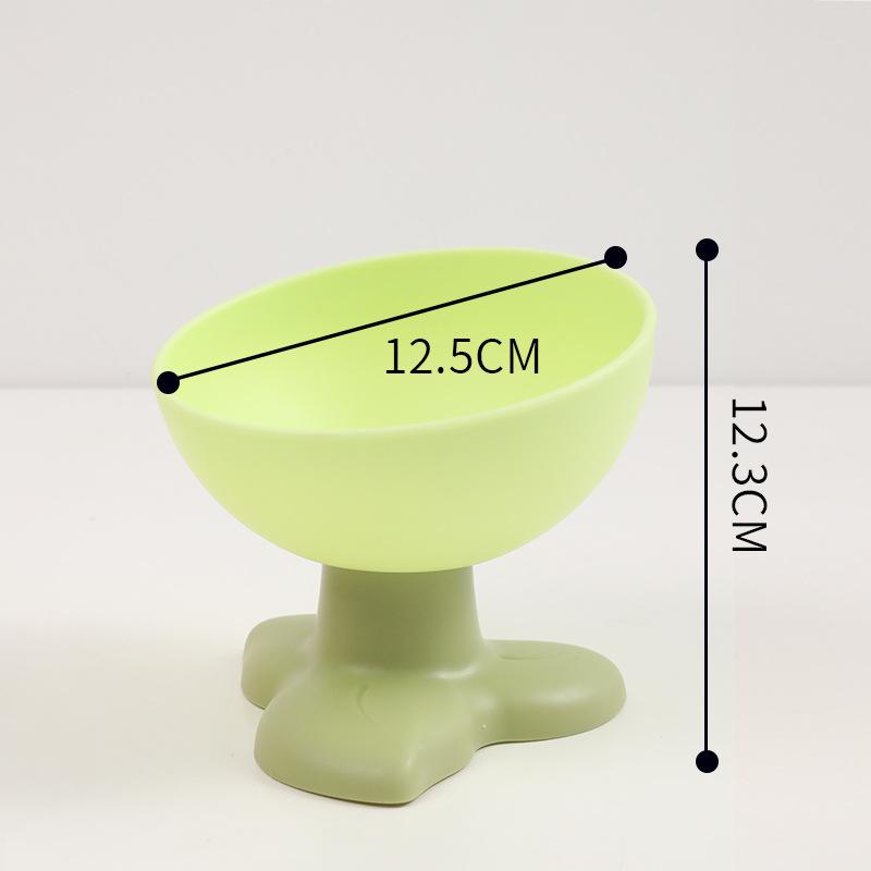 

Миска для кошек, Нескользящая Защита шеи Трехлепестковый цветок Наклонная Миска на высоких ножках, Интегрированная миска для воды и еды, Миска для собак зелёный