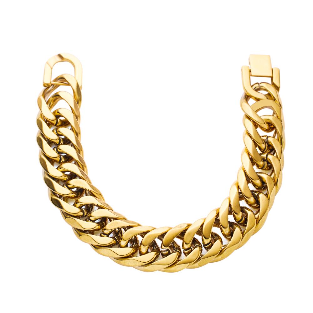 Stainless Steel Men's Trendy Cuban Hip Hop Titanium Bracelet