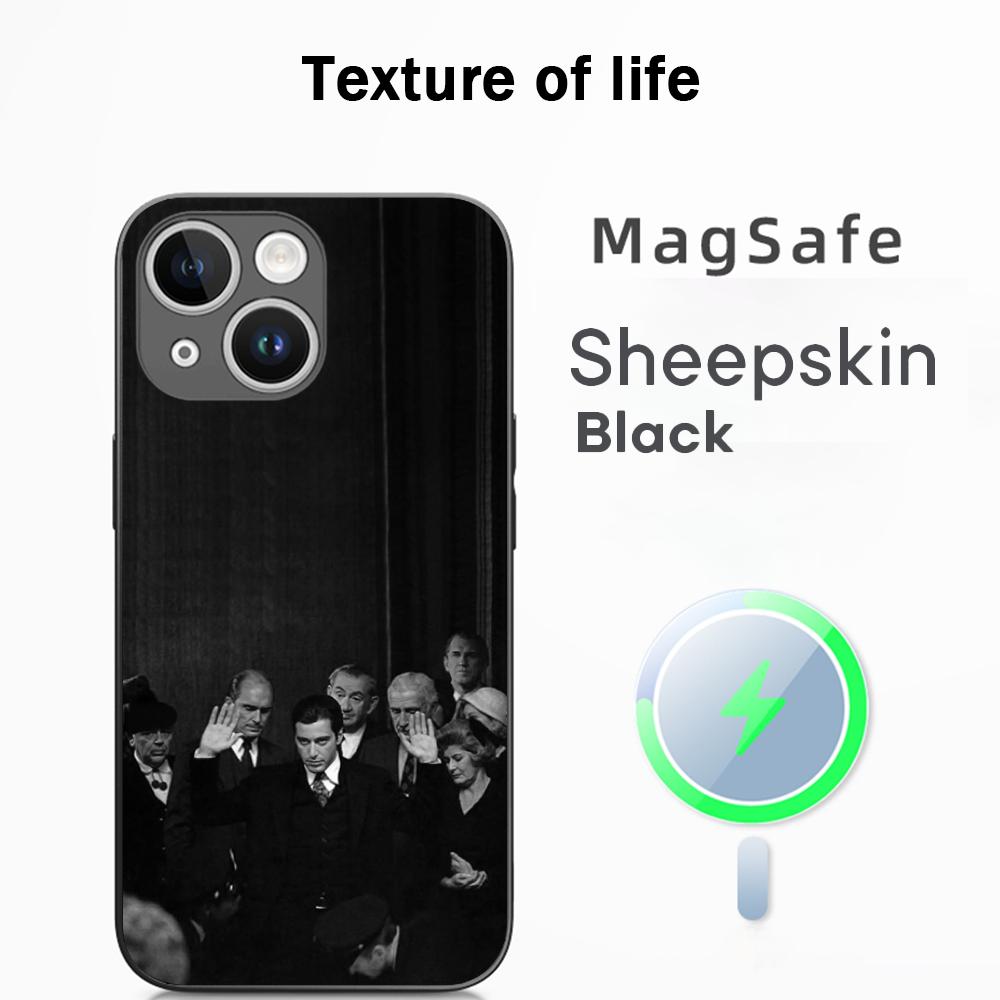 The Godfather Classic Movie Poster Phone Case For iPhone 17 16 15 14 13 12 Plus Pro Max  High-end Luxury Magsafe Sheepskin
