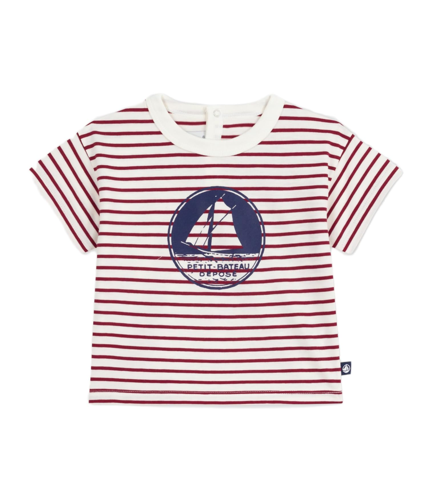 

Petit Bateau Short Sleeve 24 86cm T-Shirt A0EH8, Off-White/Red, Months,
