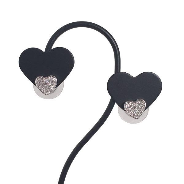 Swarovski Heart Necklace Earring  Silver Women Used