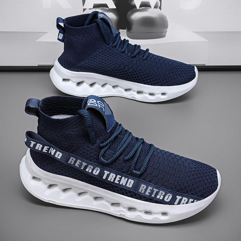Shoes New mesh fly-woven sneakers large size youth running shoes flame sole lightweight casual coconut shoes