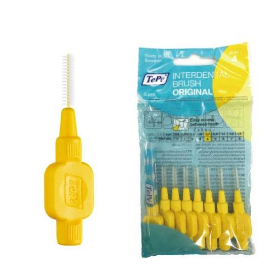 

Tepe interdental 8 pieces x 10 brush, packs, yellow, 0.7mm