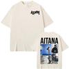 Sängerin Aitana Cuarto Azul Tour Grafik T-Shirt Herren Damen Mode Ästhetisches Kurzarm-T-Shirt Baumwolle Lässige Oversized-T-Shirts