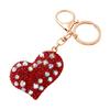 Women Rhinestone Keychain Sparkling Love Heart , Zinc Alloy Car Key Shaped Holder Ring, Handbags Backpacks Purse Charm Accessory, Gift for Chain