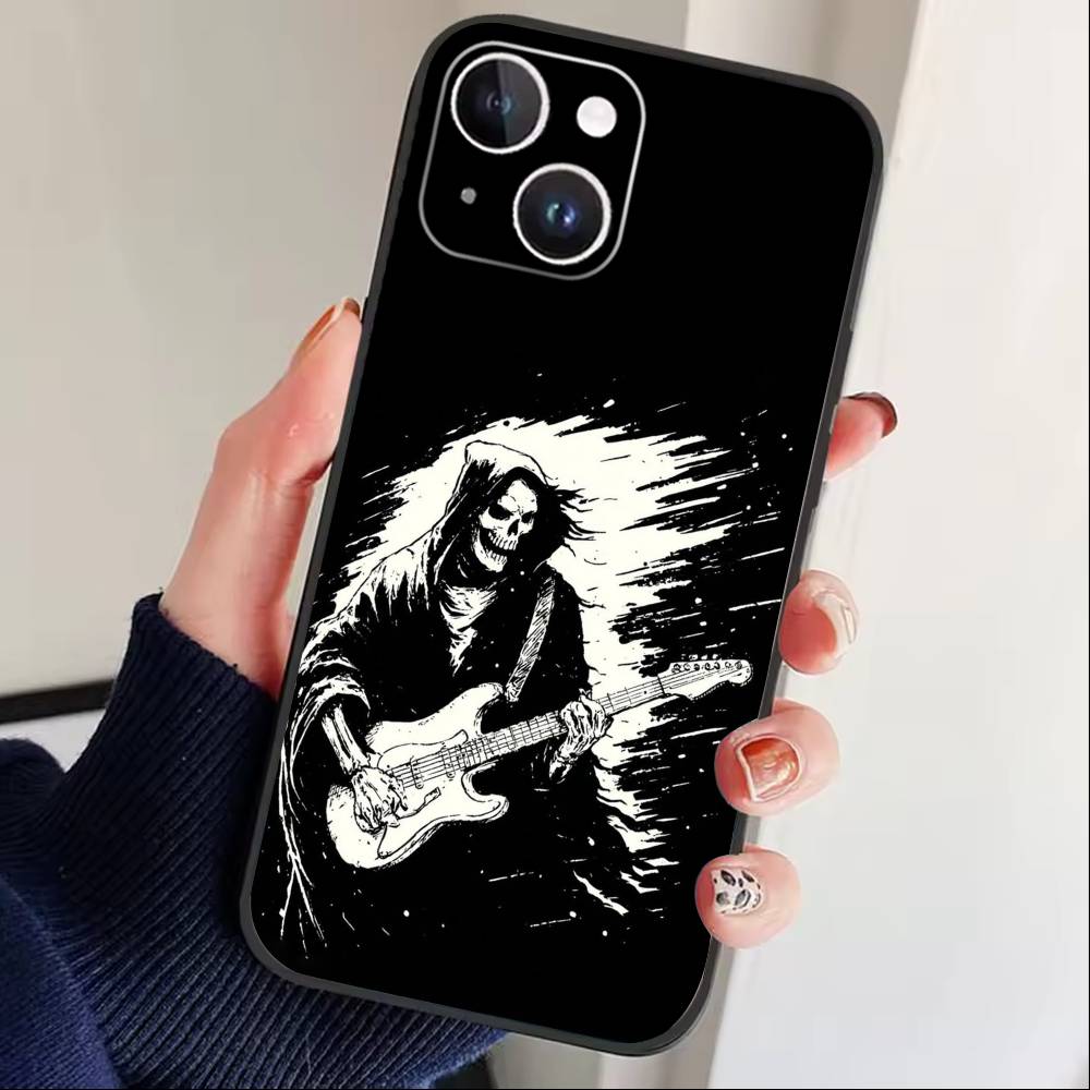 

G-Grim Reaper Phone Case For iPhone17,16,15,14,13,12 Plus,Max Soft Silicone Black Cover iPhone15plus