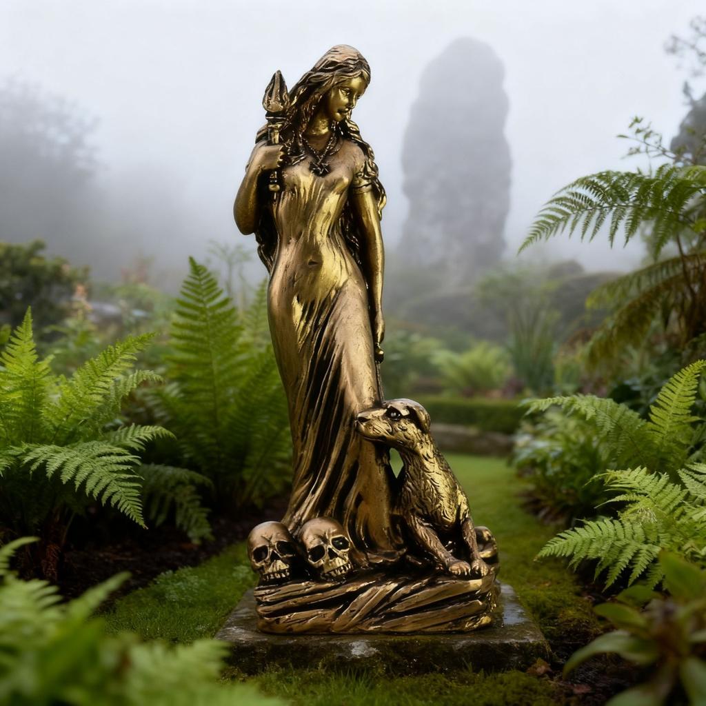 Golden Magic Witch Muse Kat God Pagan Altar Statue Ornament Decoration Home Sculpture Ornament