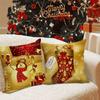 Christmas Cushion Cover Merry Christmas Home Decoration Santa Pillowcase Ornament Navidad 2023 Happy New Year 2024