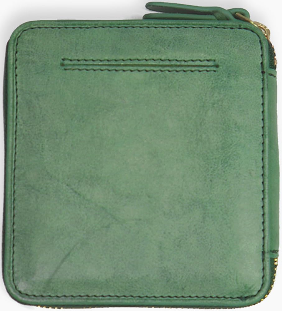 Creed SIBILLA Round Short Wallet, Cowhide Leather, Box-Shaped, with Coin Storage, Bifold, 335C090#60, Green