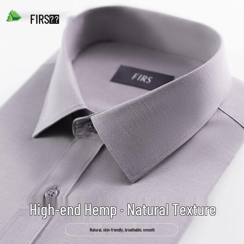 FIRS Men s Linen Blend Long-Sleeve Business Casual Shirt 39
