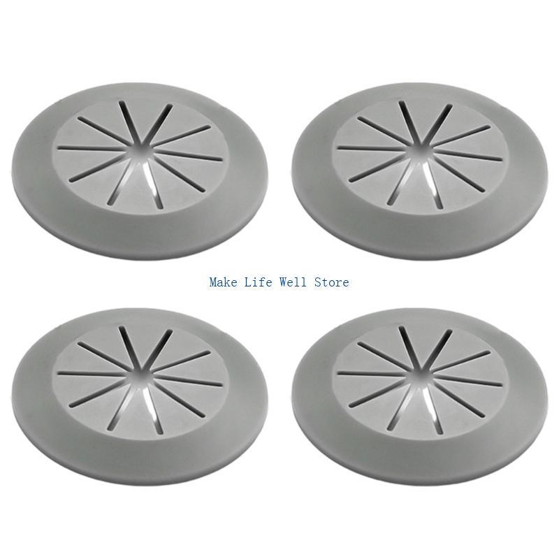 4 Pieces PVC Wire Concealer Plates Auto Cable Hole Covers 55mm Diameter for Furniture Desk Stand Decoration