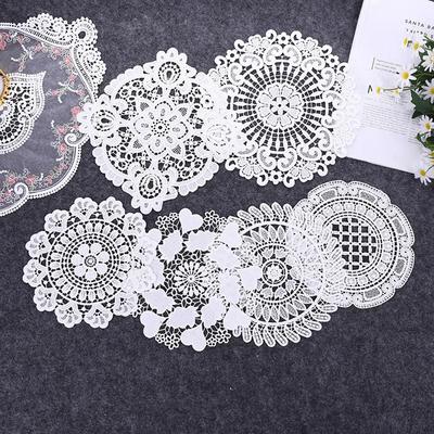 Dantel Amerikan Servis Kumaşı 19*19 CM/20*20 CM Yuvarlak Dantel Oya El İşi Yuvarlak Dantel Amerikan Servis Peçete Amerikan Servisi Bardak Tabak Altlığı