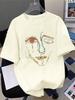 100% Polyester T-Shirts For Women Color Graffiti Woman's Face Printing Clothes Street Fashion Tops Loose Casual Short Sleeve Tees