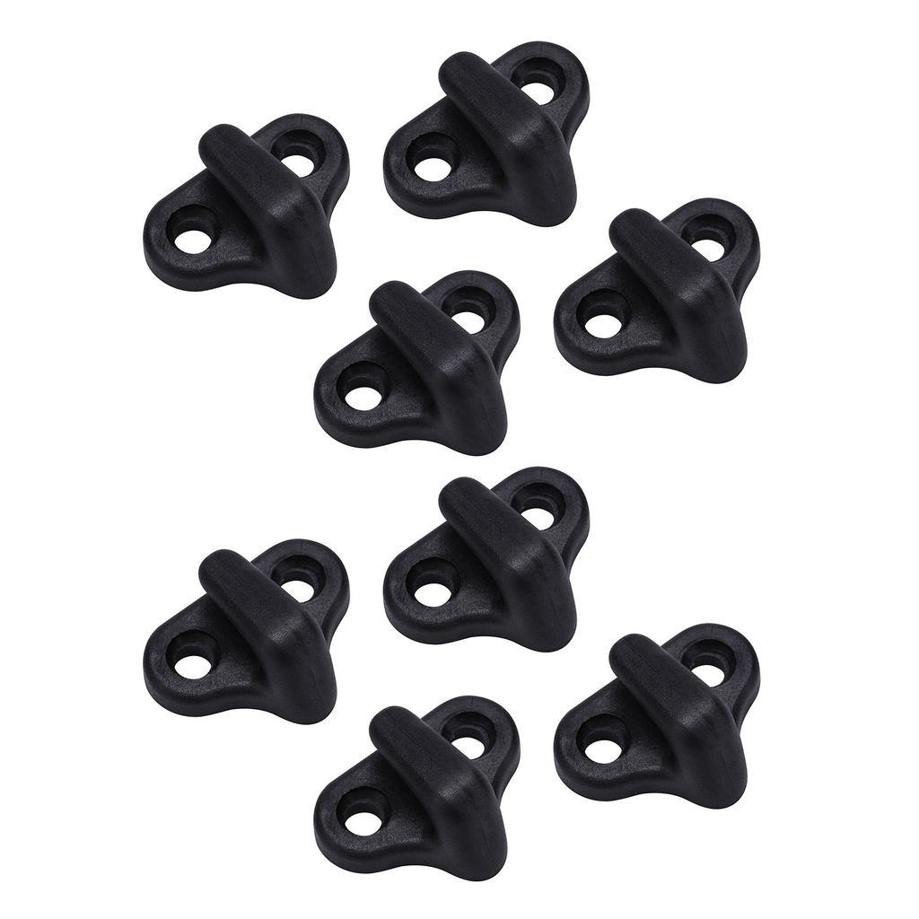 8PCS Nylon Kayak Lashing J Shape Hooks with Flat Head Screws Black Kayak Hooks Replacement for Boating Accessories
