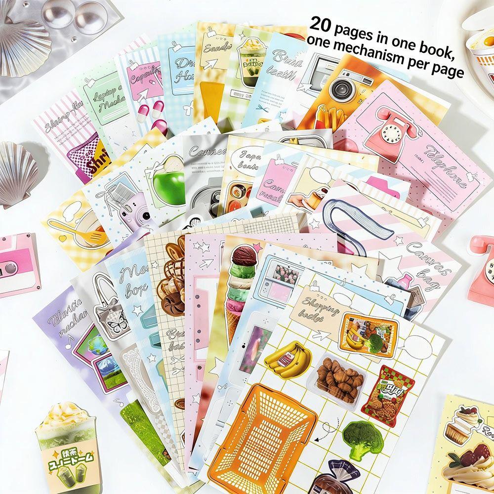 20 Sheets Multicolor Mechanism Material Book Fragments Daily Paper Scrapbook Hand Craft DIY Accessories Craft Supplies