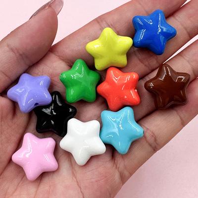 10 stuks Kralenmaterialen Sieraden Acryl 19 mm Driedimensionale Ketting Oorbellen Maken Vijfpuntige Ster Kralen
