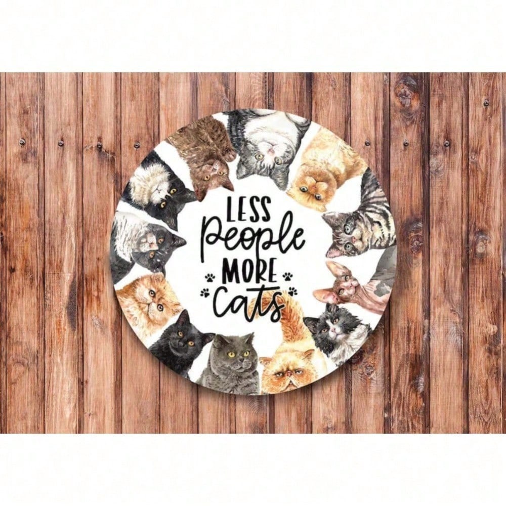 

Vintage Goth Cat Wall Decor, Spooky Metal Wreath Sign For Halloween, Gothic Home Art 20x20 разноцветный