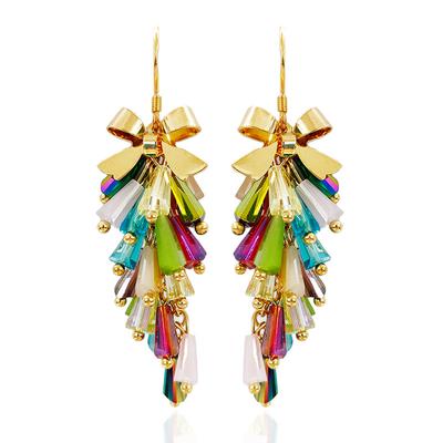 Bohemian Handmade Fringed Earrings Temperament Personality Design Wind Earrings Retro Bow Shape