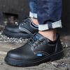 Fashion Men Work Safety Shoes Anti Smashing Waterproof Genuine Leather Welding Shoes Indestructible Nail Proof Boot