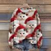 Long Sleeve Pullover Sweaters For Women O Neck Casual Cute Printing Knit Oversized Sweater