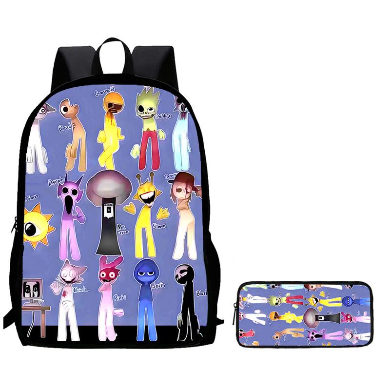 Rhythm Box Sprunki Spel Anime Rugzak Student Schooltas Computer Tas