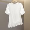 Women's Lace Splice Slim Fit Short Sleeve T-Shirt