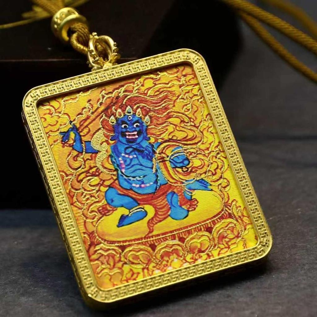 Tibetan Gold-Gilded Alloy Shell Thangka with Eight Guardian Deities & Medicine Buddha