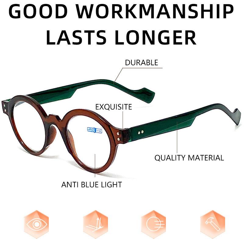 New Round Reading Glasses Women Trendy Presbyopia Hyperopia Anti Blue Light Reading Eyeglasses Men +1.0 +1.5 +2.0 +2.5 +3.0 +3.5
