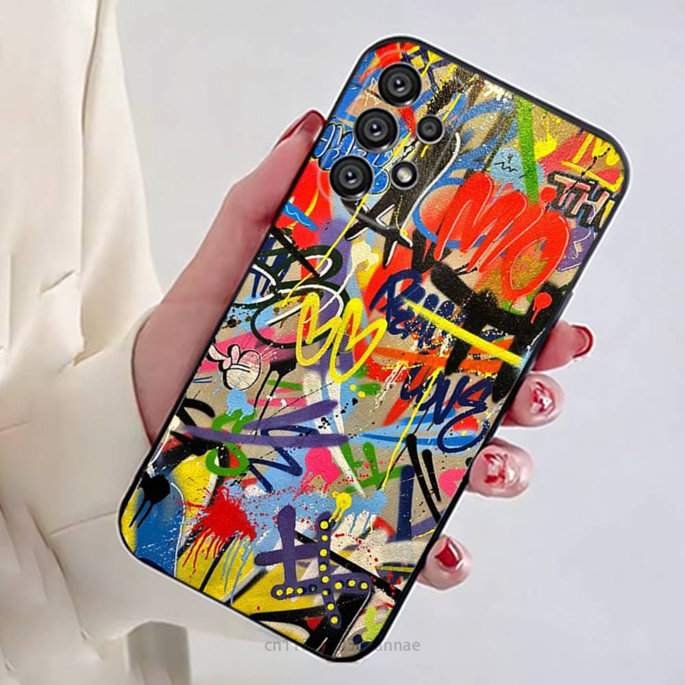 Colorful Graffiti Phone Case for Samsung Galaxy A73,23,53,33,14,24,13,72,22,52,32,54,A34 Soft Cover