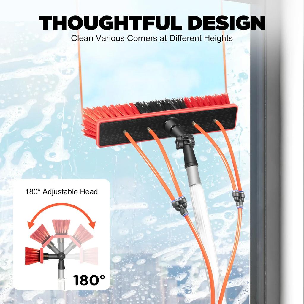 26 Feet Water Fed Pole Kit Water Fed Brush, Suitable for Windows ,Solar Photovoltaic Panel Cleaning