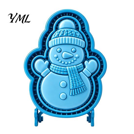 Interactive Baking Tools Christmas Cookie Cutter, Push Type Integrated Mold, Plastic Festive Pastry Stampers Clay Decorating Tool for Holiday Kitchen