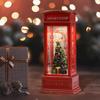 Luci notturne natalizie vintage Pupazzo di neve Babbo Natale illumina glitter cabina telefonica Ornamento Regali di Natale