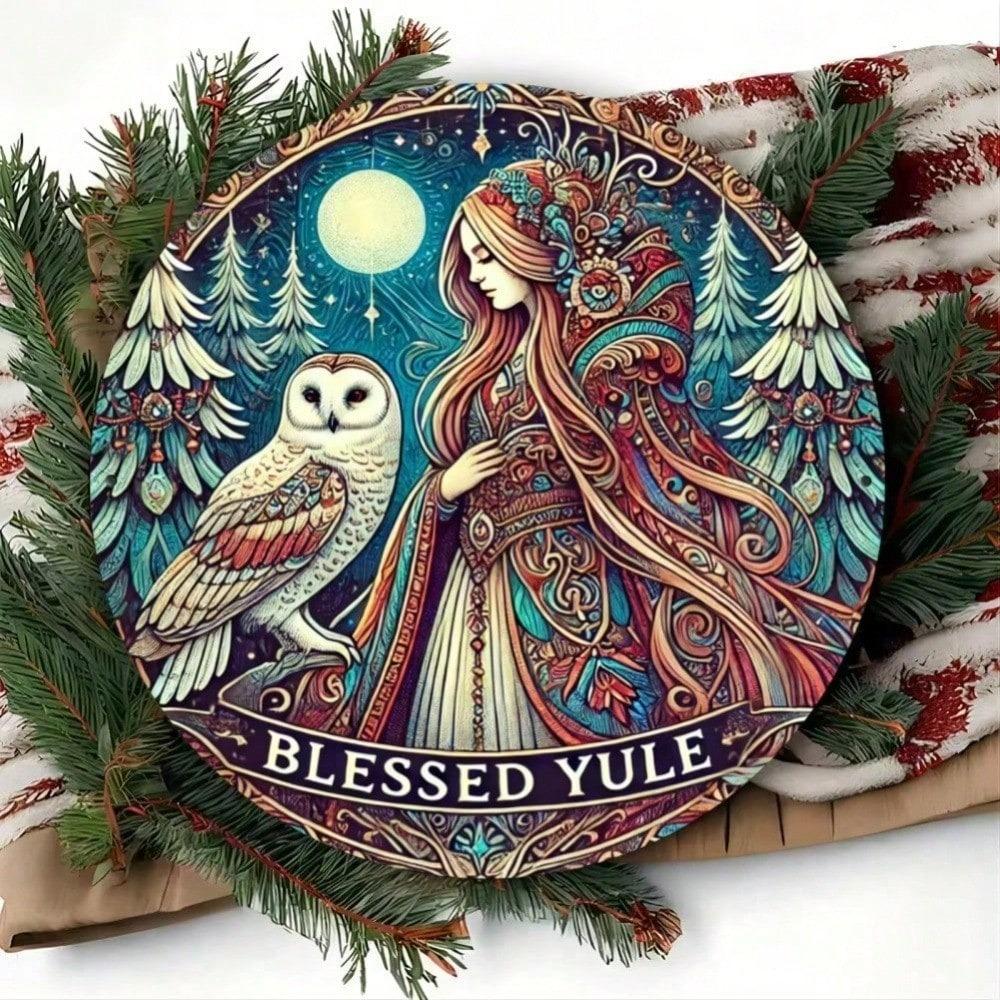 Modern Celtic Owl Metal Wall Art, Colorful 3D Hanging Decor For Living Room