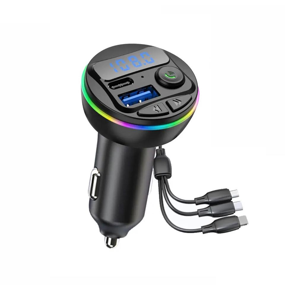

Bluetooth 5.0 FM Transmitter Handsfree Car Radio Modulator MP3 Player With Type C USB Super Quick Charge Adapter for Car Kit