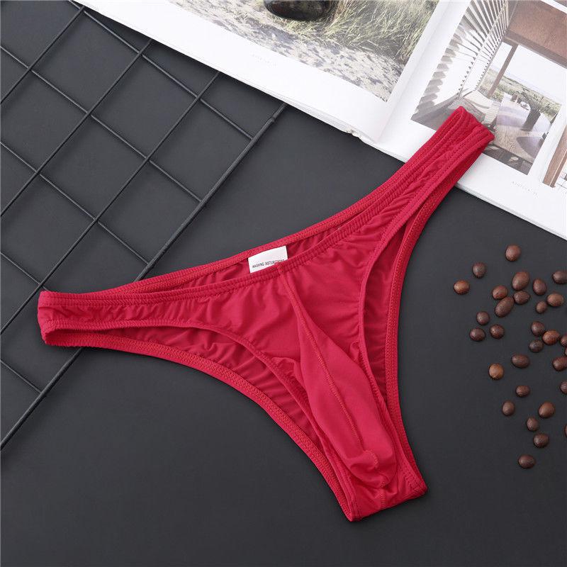 Men's Sexy Plus Size U-Convex Thong Underwear with Separated Pouch