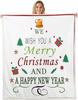 Santa Claus Blanket for Boys Girls Kids Super Soft Warm Pink Bowknot Sherpa Fleece Blanket White Snowflake Throw Blankets Grid