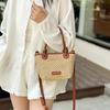 Korean Foreign Style Hand Carry Woven Bucket Bag 2025 New Fashion Casual Shoulder Bag Niche Design Messenger Bag