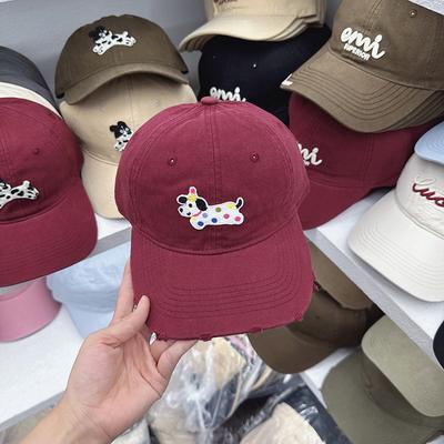 New Korean Cartoon Puppy Baseball Cap for Women Soft Top Couple Student Sun Protection Baseball Cap