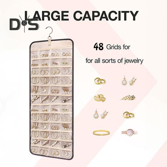 Hanging Jewelry Organizer Necklace Holder Large Capacity Anti-tangle Earrings Rings Hanger Jewelry Display Rack