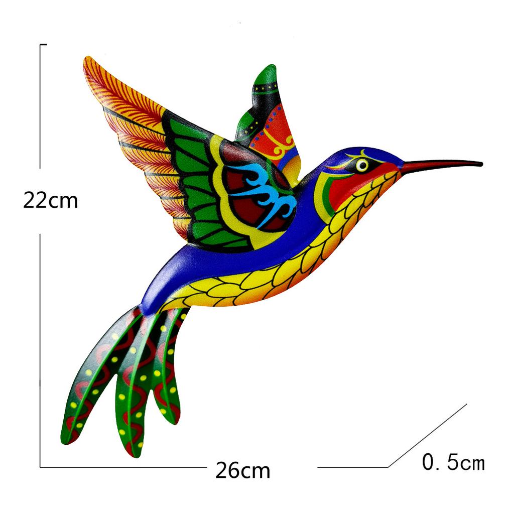 3D Colorful Garden Birds Sculpture Outdoor Iron Hanging Decor Ornaments,Wall Art Decorations for Fence Patio Balcony Living Room