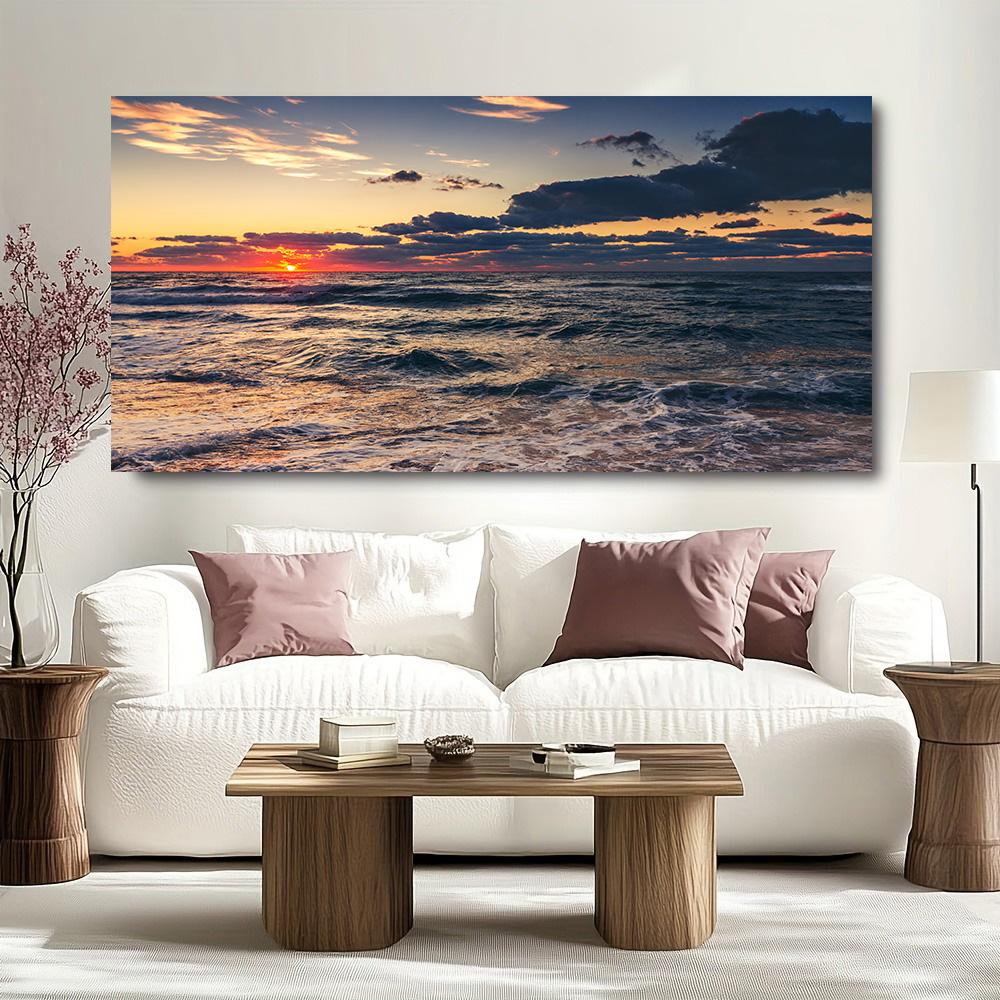 Canvas Painting Sea Beach Landscape Home Decor Posters & Prints Art Wall Picture Wall Art Poster for Living Room Bedroom Decoration Picture