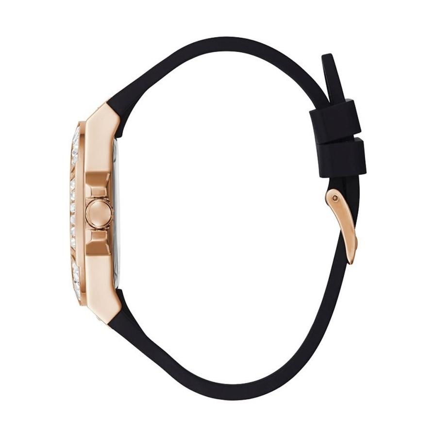 Venus Fashionable Crystals Deluxe White Round Dial Silicone Strap Quartz Watch for Women Casual Wrist Watch Suitable for Daily Party Wear Perfect