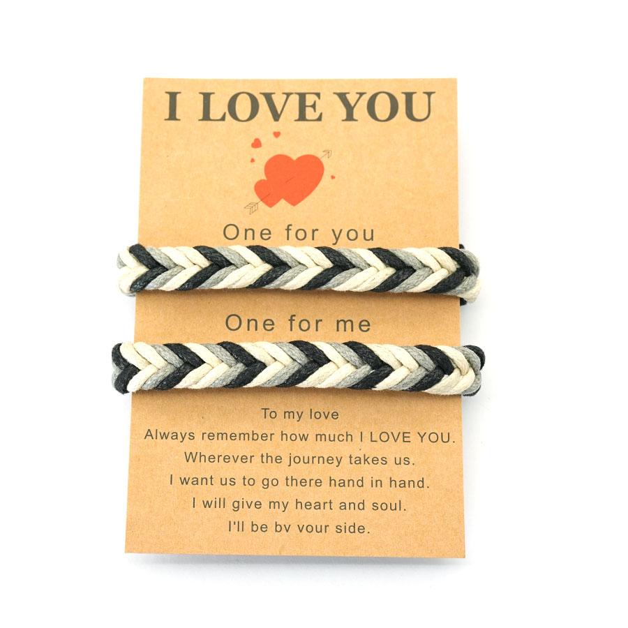 Ein für dich Ein für mich Partnerarmbänder Set 2 Stück Handgefertigt Geflochten Passende Armbänder Liebesschmuck Valentinstag Accessoires Joias