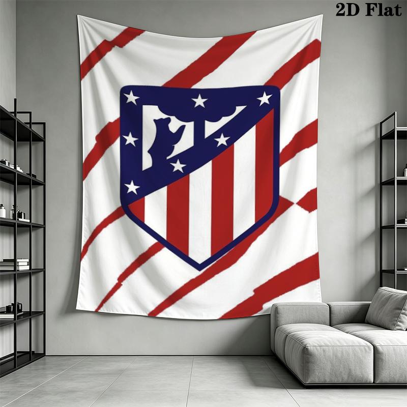 Atletico Madrid Wall Tapestry Aesthetic Wall Hanging Printed Fabric Blanket Decorative Tapestries for Bedroom Living Room Home Decor