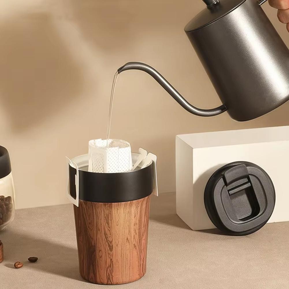 Good-Insulated Wood Grain Coffee Tumbler 350Ml For Travel - With Coated Interior, Suitable For All Beverages Hot Or Cold