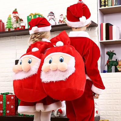 Yousheng Christmas Santa Sack Large Drawstring Candy Gift Bags 3D Santa Claus Backpack for Santa Costume Holiday Party Supplies Gift Wrap