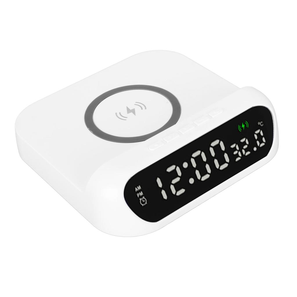Wireless   Alarm Clock Multifunctional Temperature Display LED 10W Gradual Increase in Alarm Volume Digtial Alarm Clock Charging Station