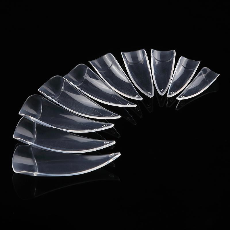500Pcs/Box Diy Manicure Extension Tools Stiletto Nail Tips Transparent False Press On Acrylic Nails Mixed Size Fake Nails